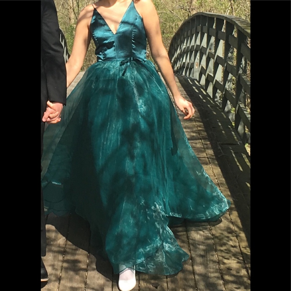 Beautiful dark green prom dress